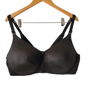 Cacique US Women's Sz 42DDD Lightly Lined No-Wire Black Bra Neutral Back Closure